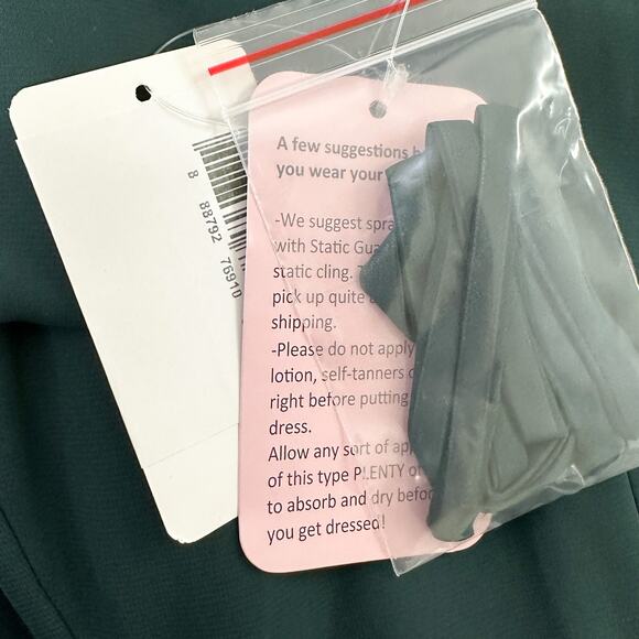 After Six 1566 Strapless High Slit Chiffon Bridesmaid Dress Evergreen Size 4 NWT - Picture 12 of 13